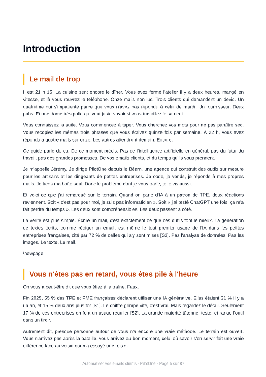 Automatiser vos emails clients avec l'IA en 30 jours — aperçu 1