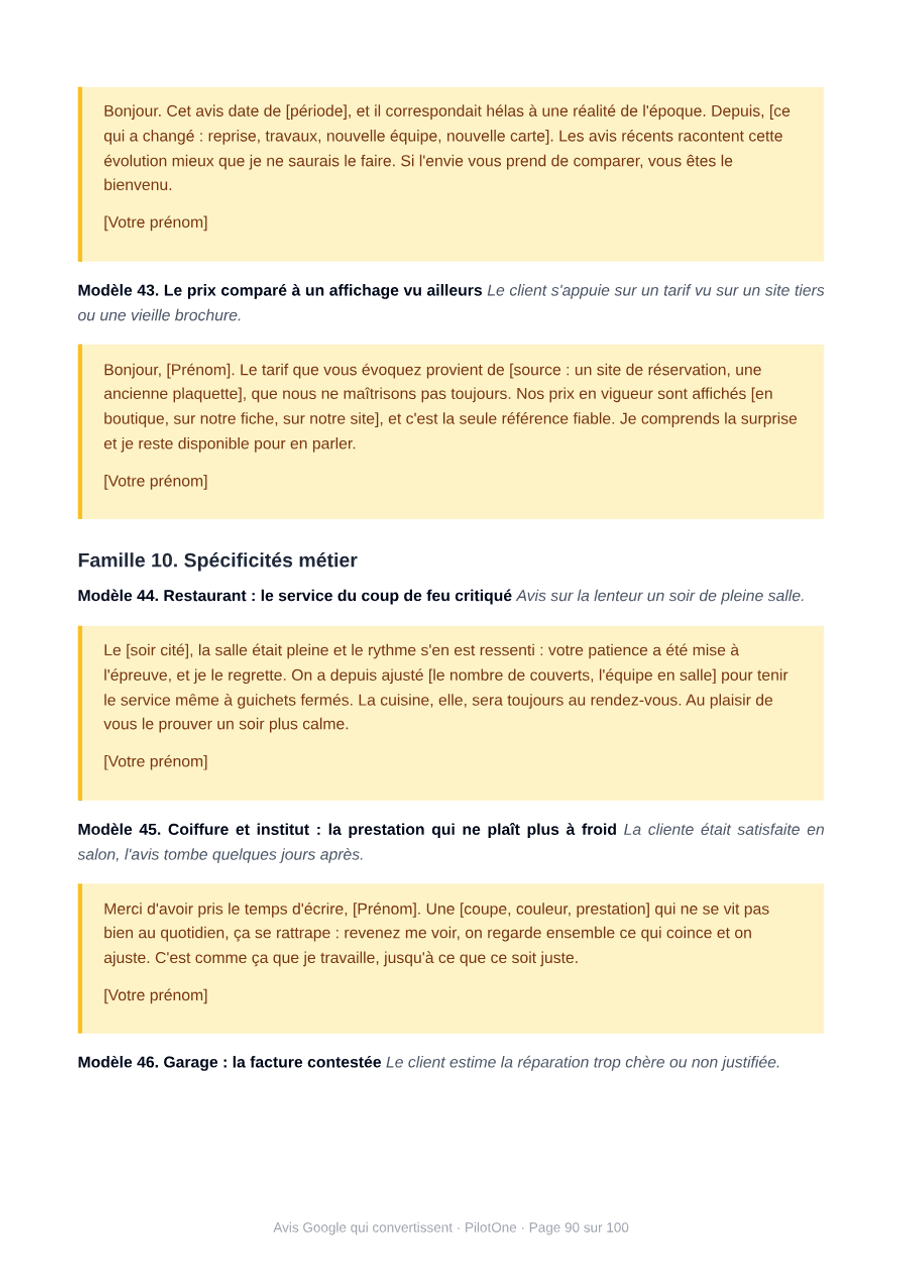 Avis Google qui convertissent : la méthode + 50 modèles de réponse — vignette 5