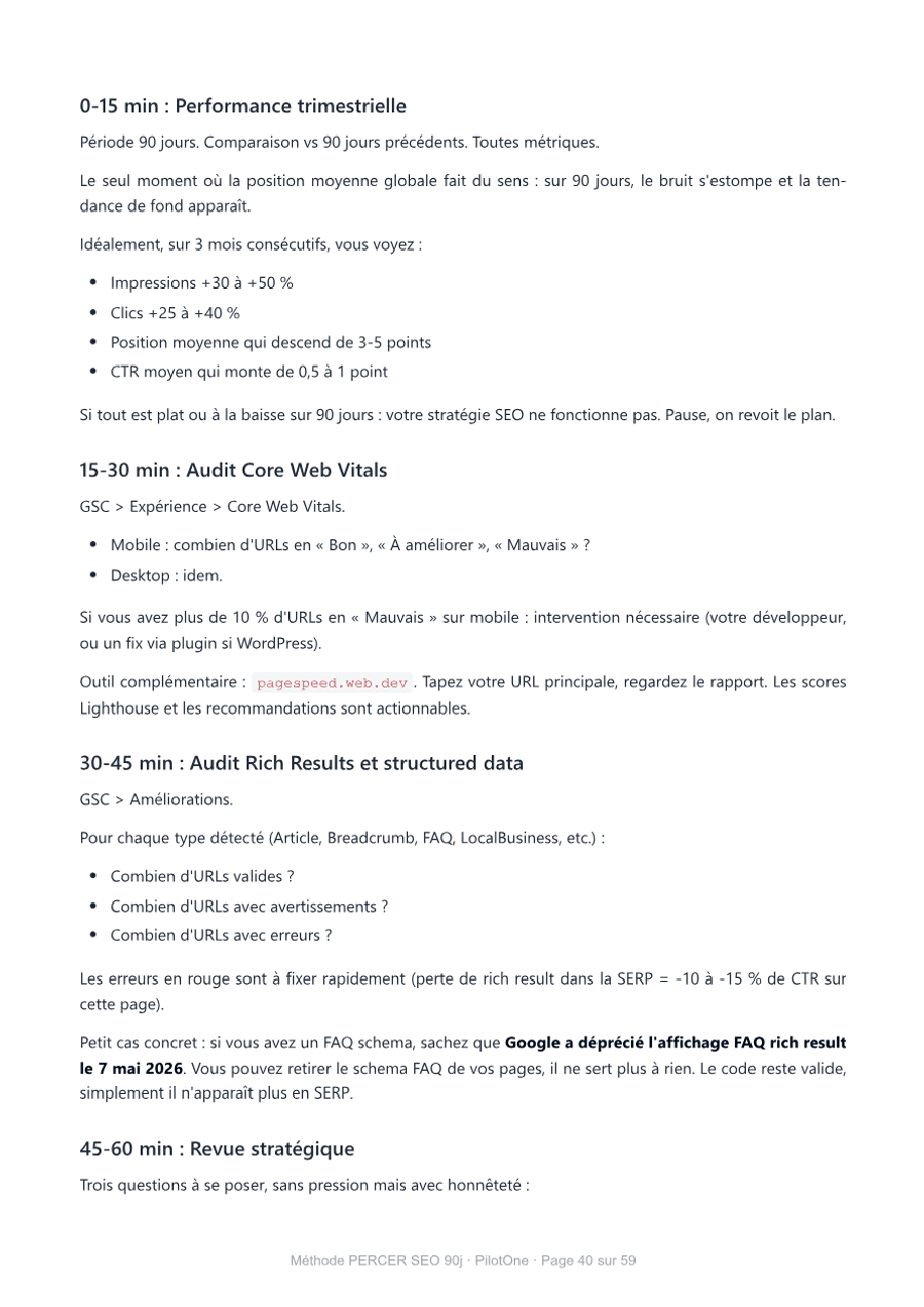 Remonter sur Google sans agence — méthode SEO 90 jours — vignette 4