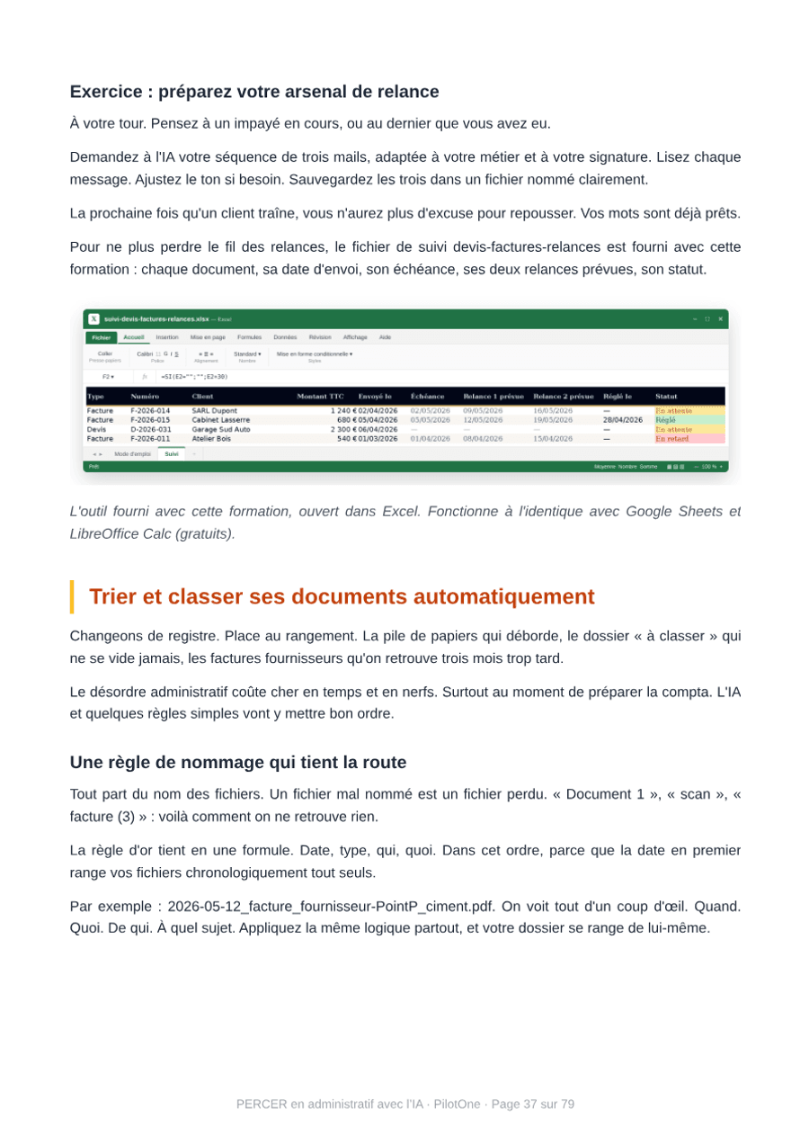 La paperasse avec l'IA : devis, factures, relances en 90 jours — vignette 3