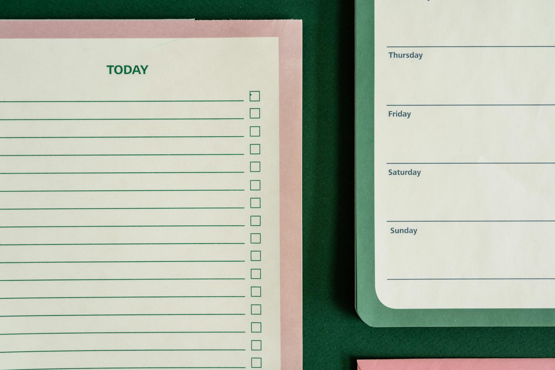 Checklist papier et stylo