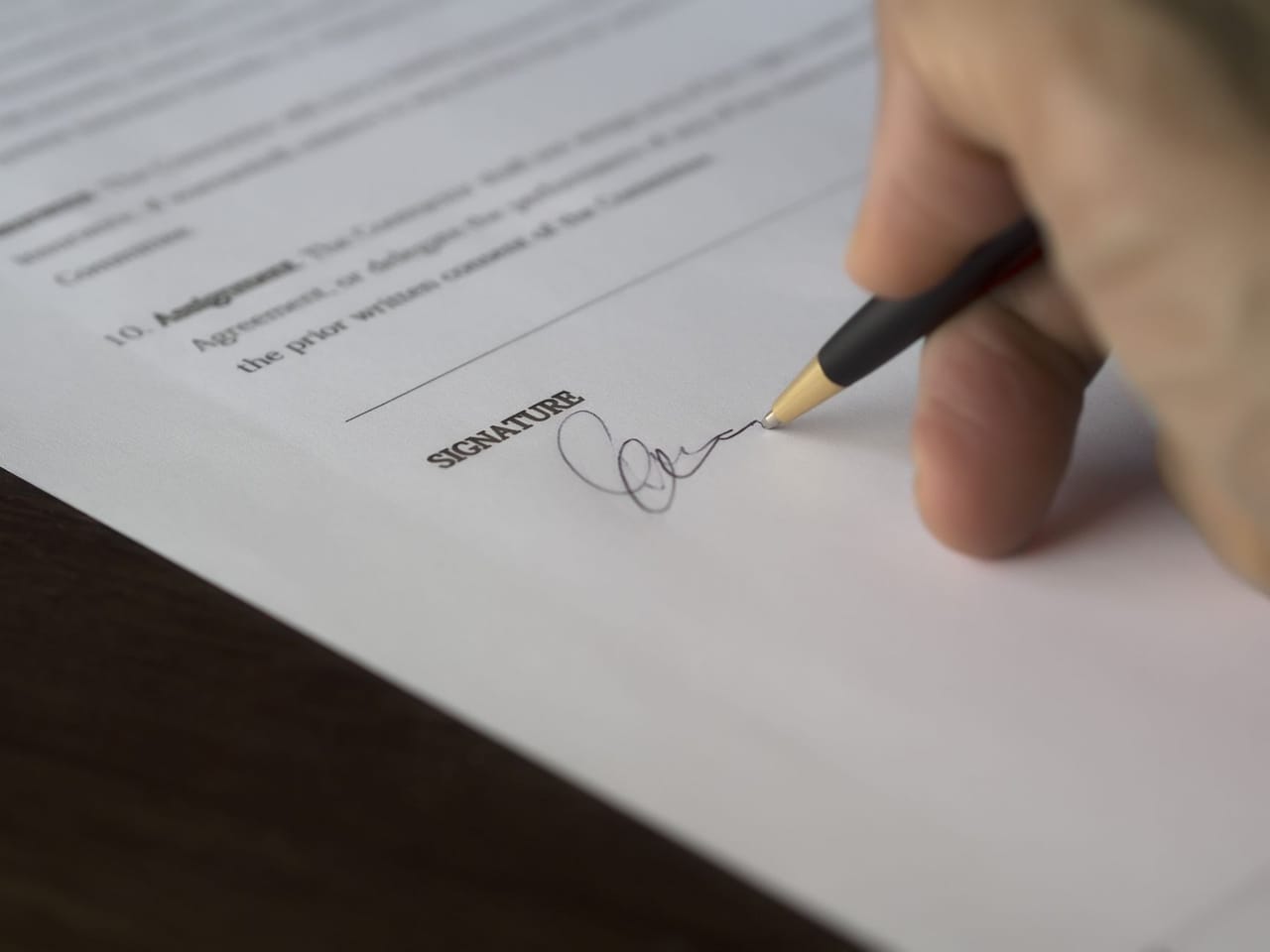 Signature d'un engagement contractuel