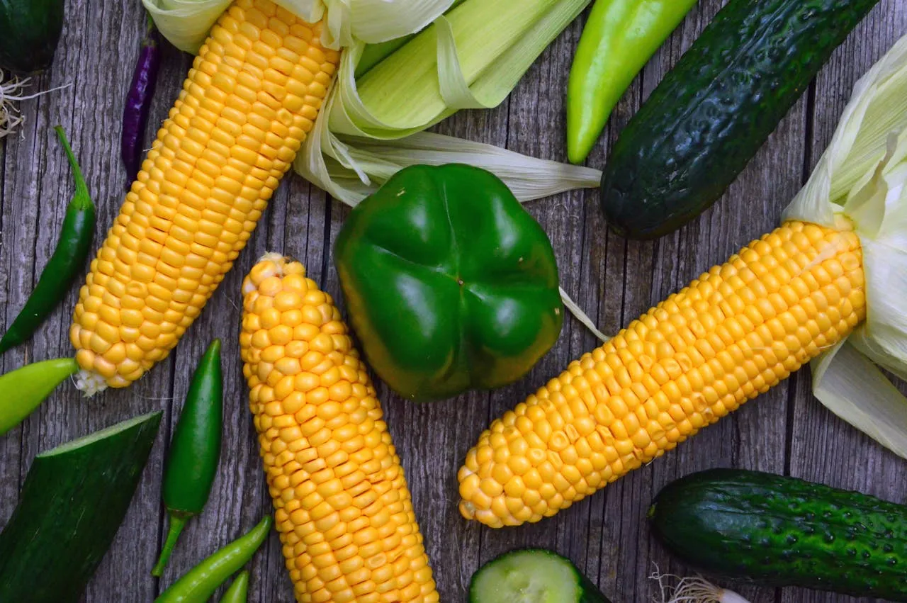Variété de légumes frais sur une table en bois